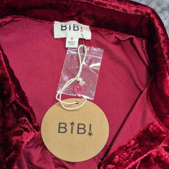 Bibi Velvet Blouse Button Up Pleated S/S Boho Romance Relaxed Oversized Small - Picture 4 of 6